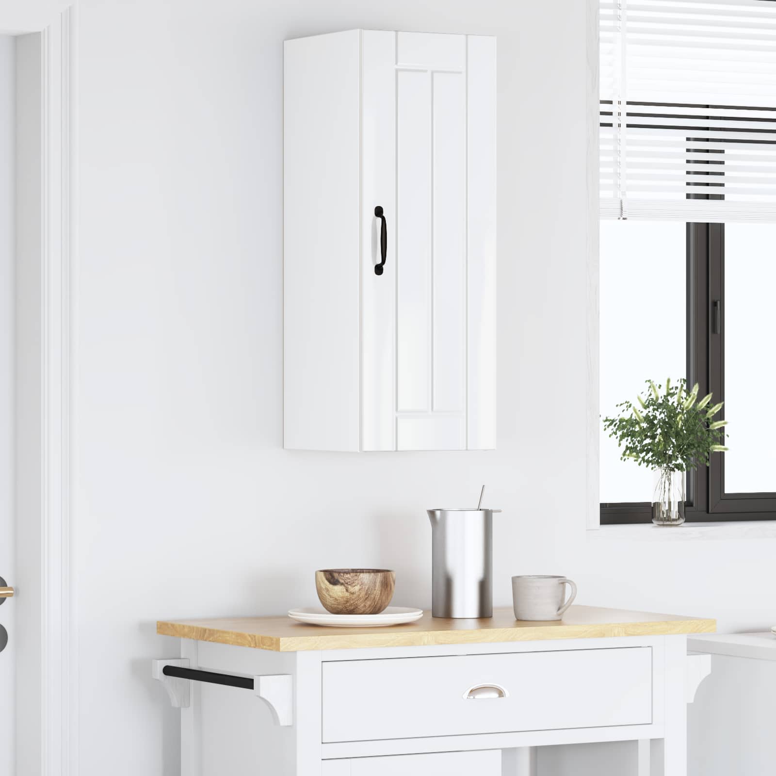 Wall Cabinet LUCCA High Gloss White 30 x 31 x 80 cm