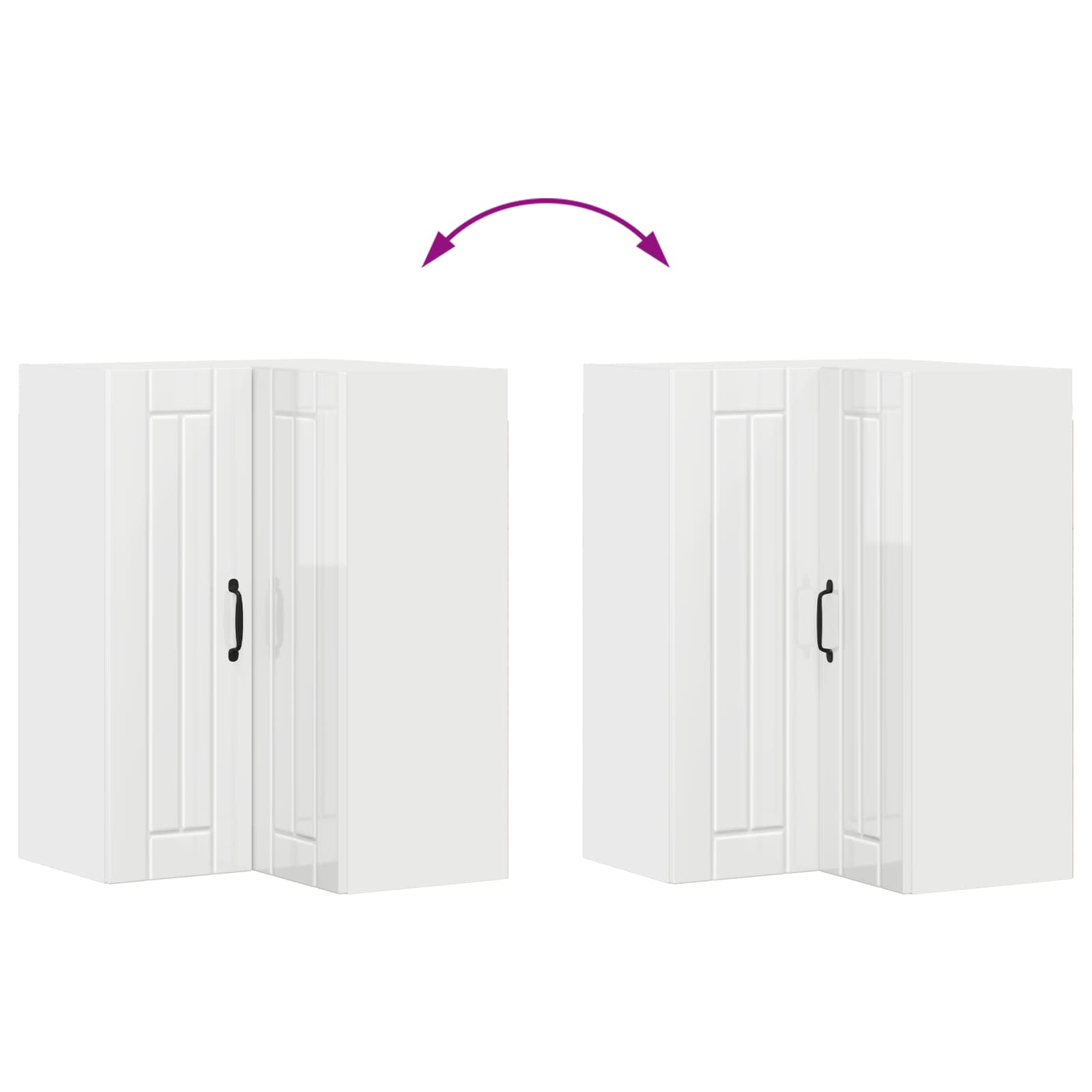 Kitchen Cabinet High Gloss White 57 x 57 x 80 cm