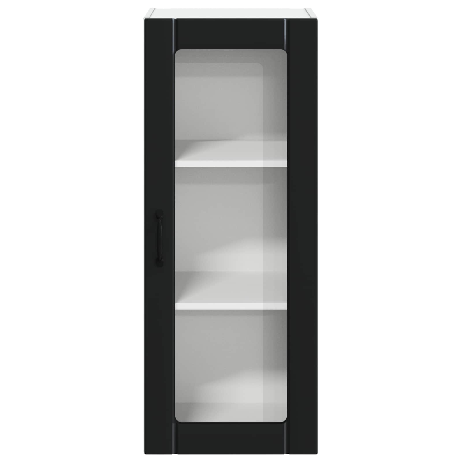 Wall Glass Cabinet LUCCA Black 40 x 31 x 100 cm Engineered Wood