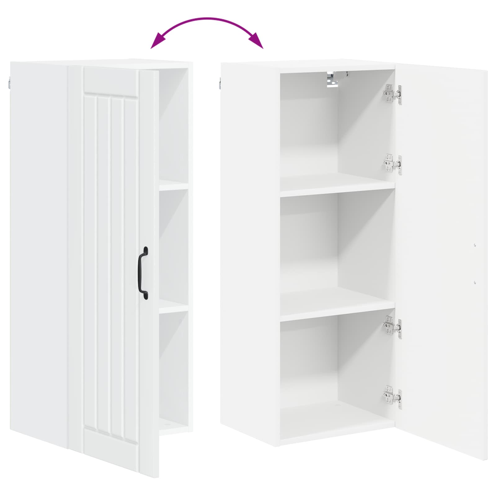 Wall Cabinet LUCCA High Gloss White 40 x 31 x 100 cm