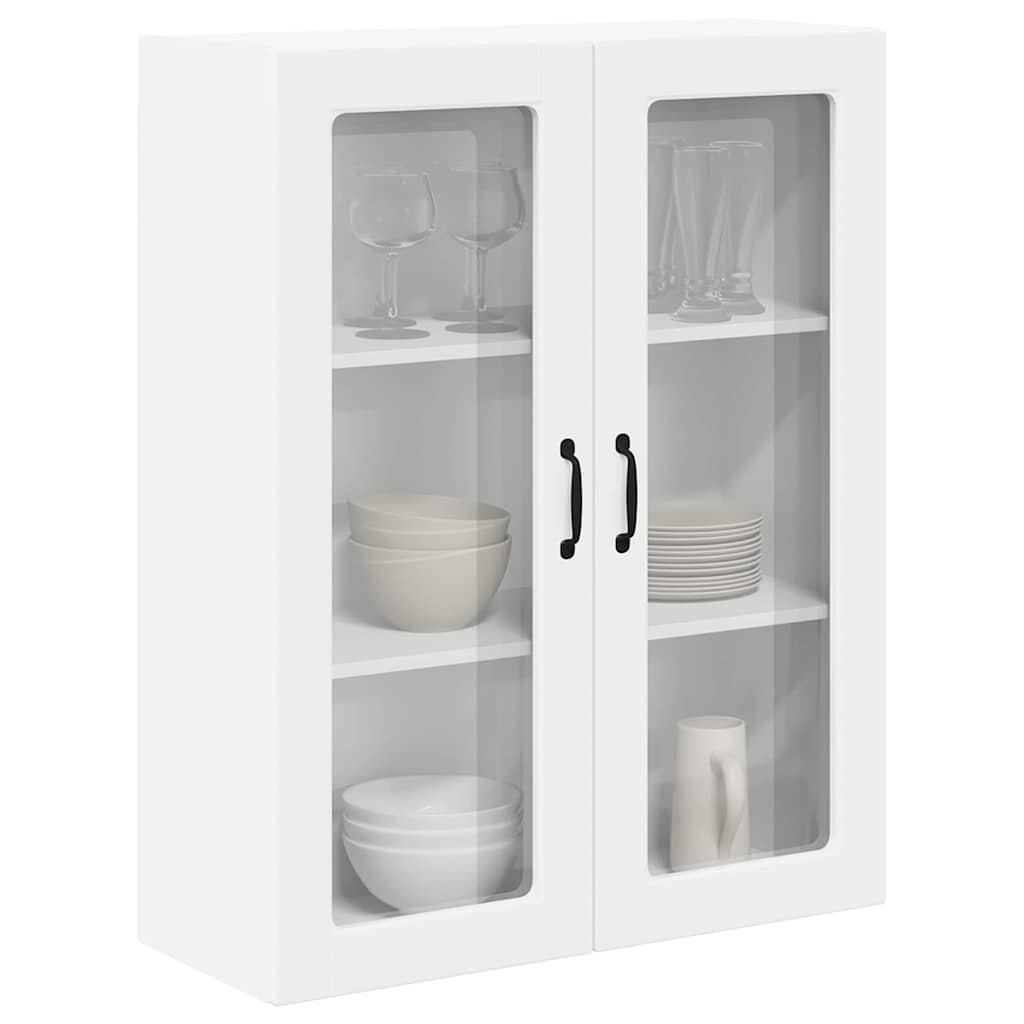 Wall Glass Cabinet LUCCA White 80 x 31 x 100 cm Engineered Wood