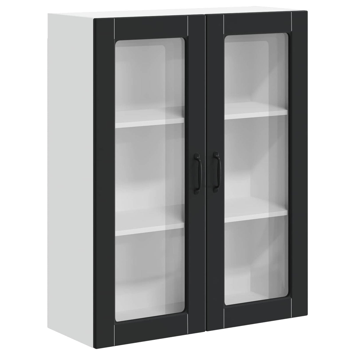 Wall Glass Cabinet LUCCA Black 80 x 31 x 100 cm Engineered Wood