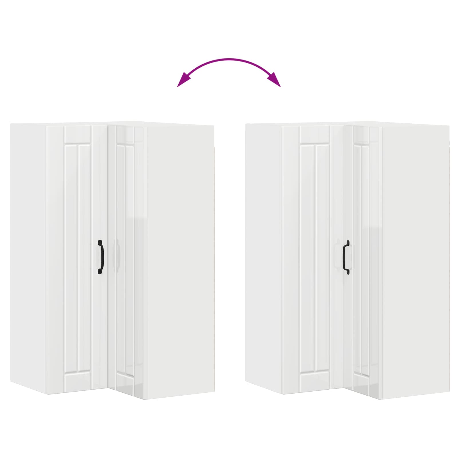 Kitchen Cabinet High Gloss White 57 x 57 x 100 cm