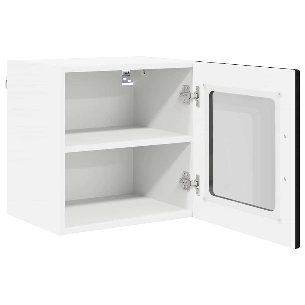 Wall Glass Cabinet PORTO 2 pcs Black 40 x 31 x 40 cm