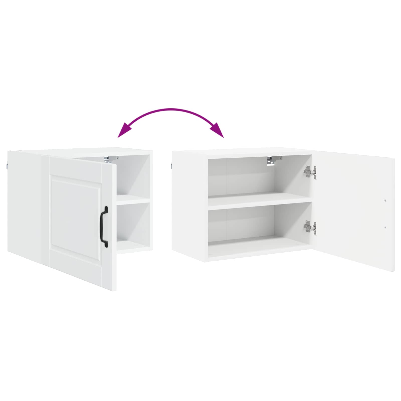 Wall Cabinet PORTO 2 pcs High Gloss White 50 x 31 x 40 cm