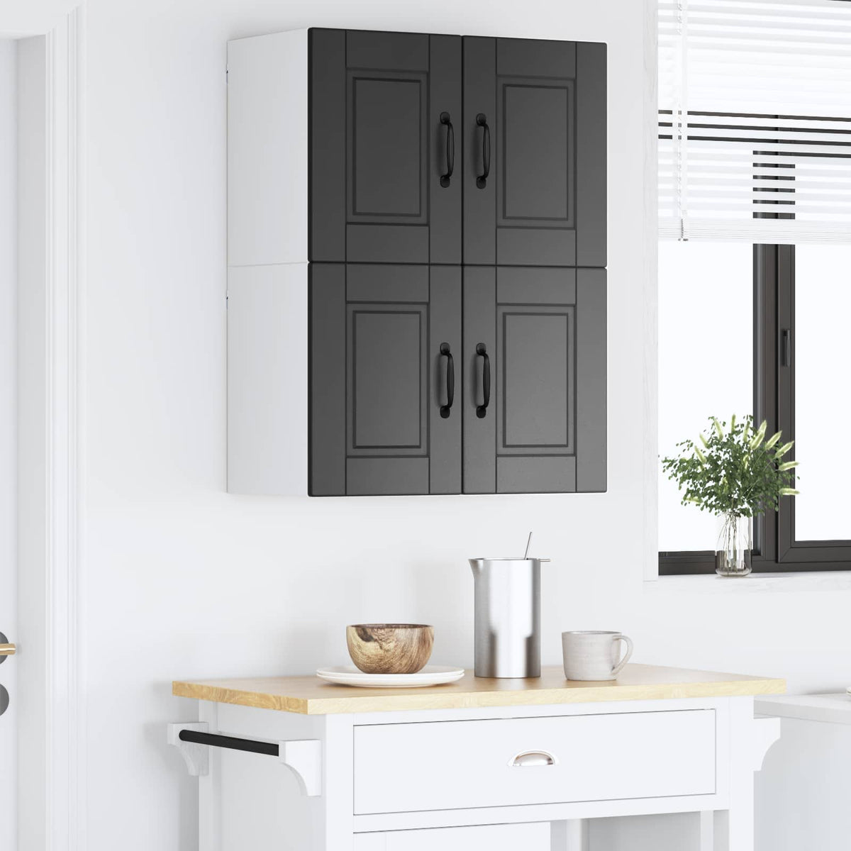 Kitchen Cabinet 2 pcs Black 60 x 31 x 40 cm Engineered Wood