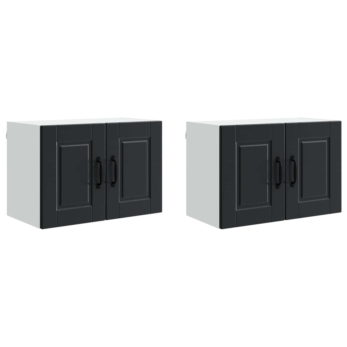 Kitchen Cabinet 2 pcs Black 60 x 31 x 40 cm Engineered Wood