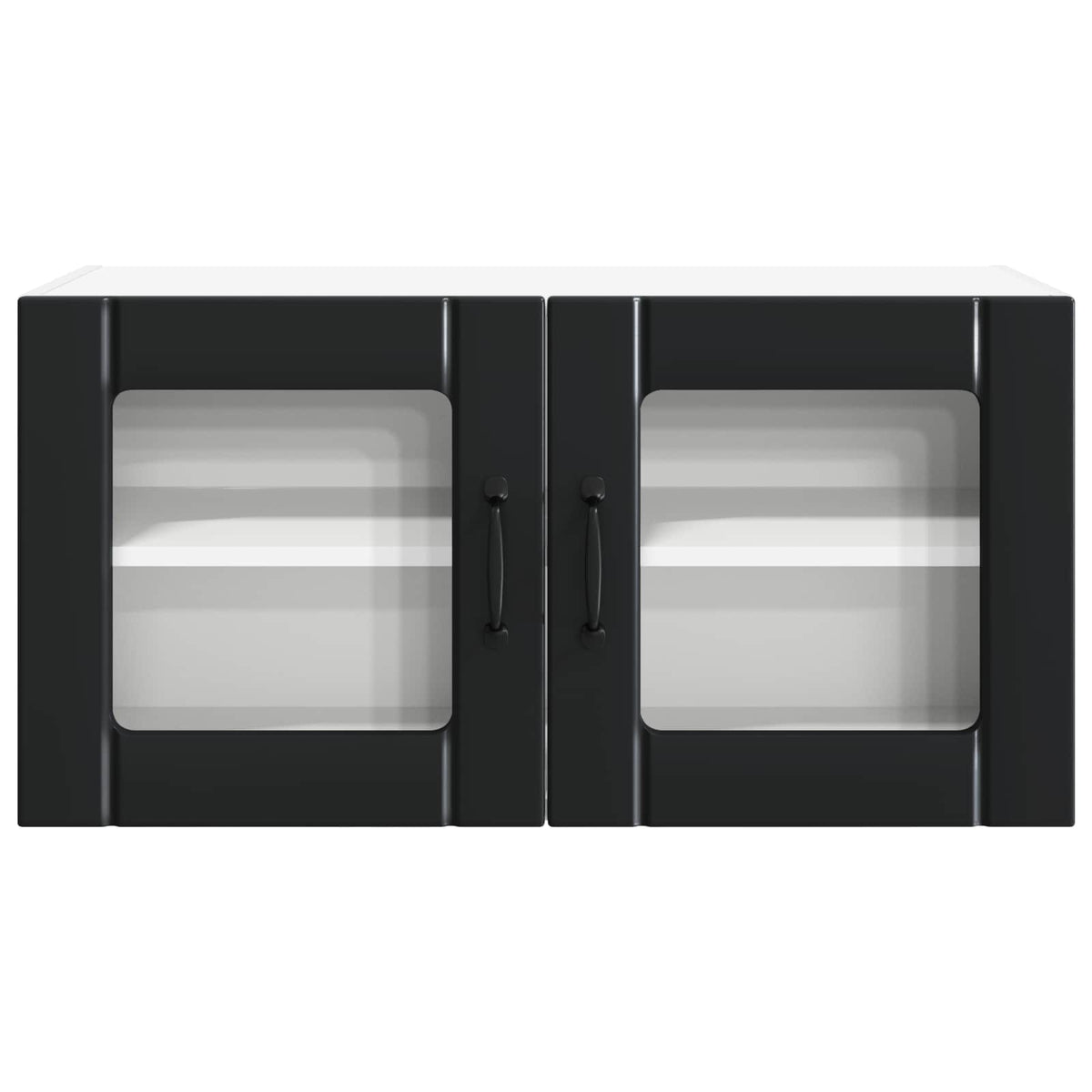 Wall Glass Cabinet PORTO Black 80 x 31 x 40 cm Engineered Wood