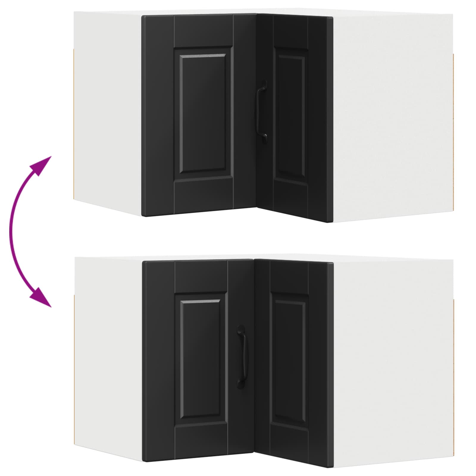 Kitchen Cabinet with Door Black 57 x 57 x 40 cm Engineered Wood