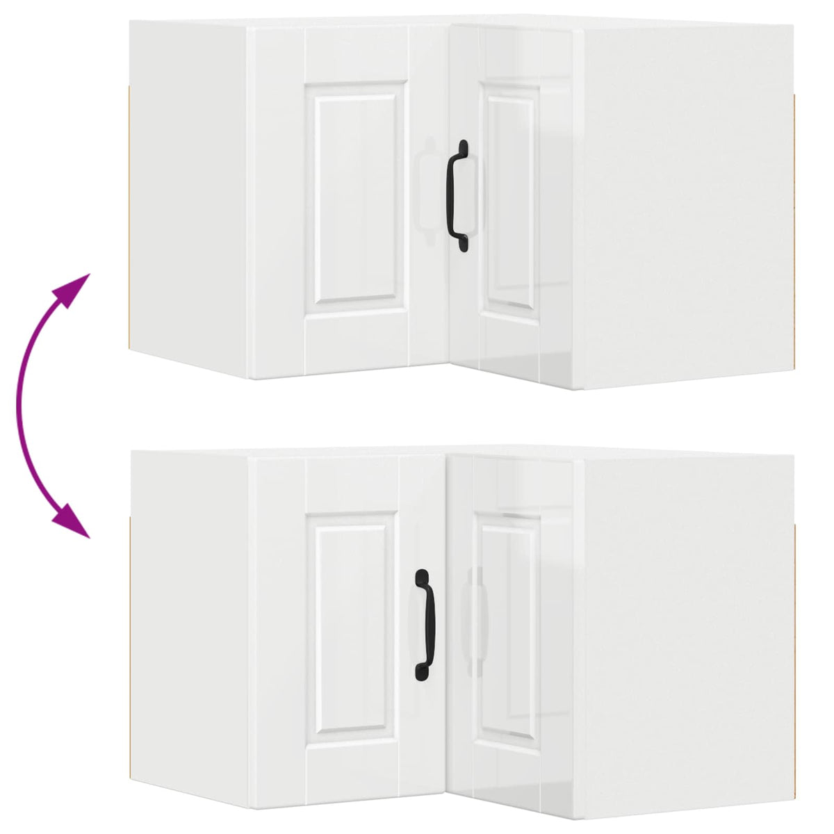 Kitchen Cabinet with Shelf High Gloss White 57 x 57 x 40 cm