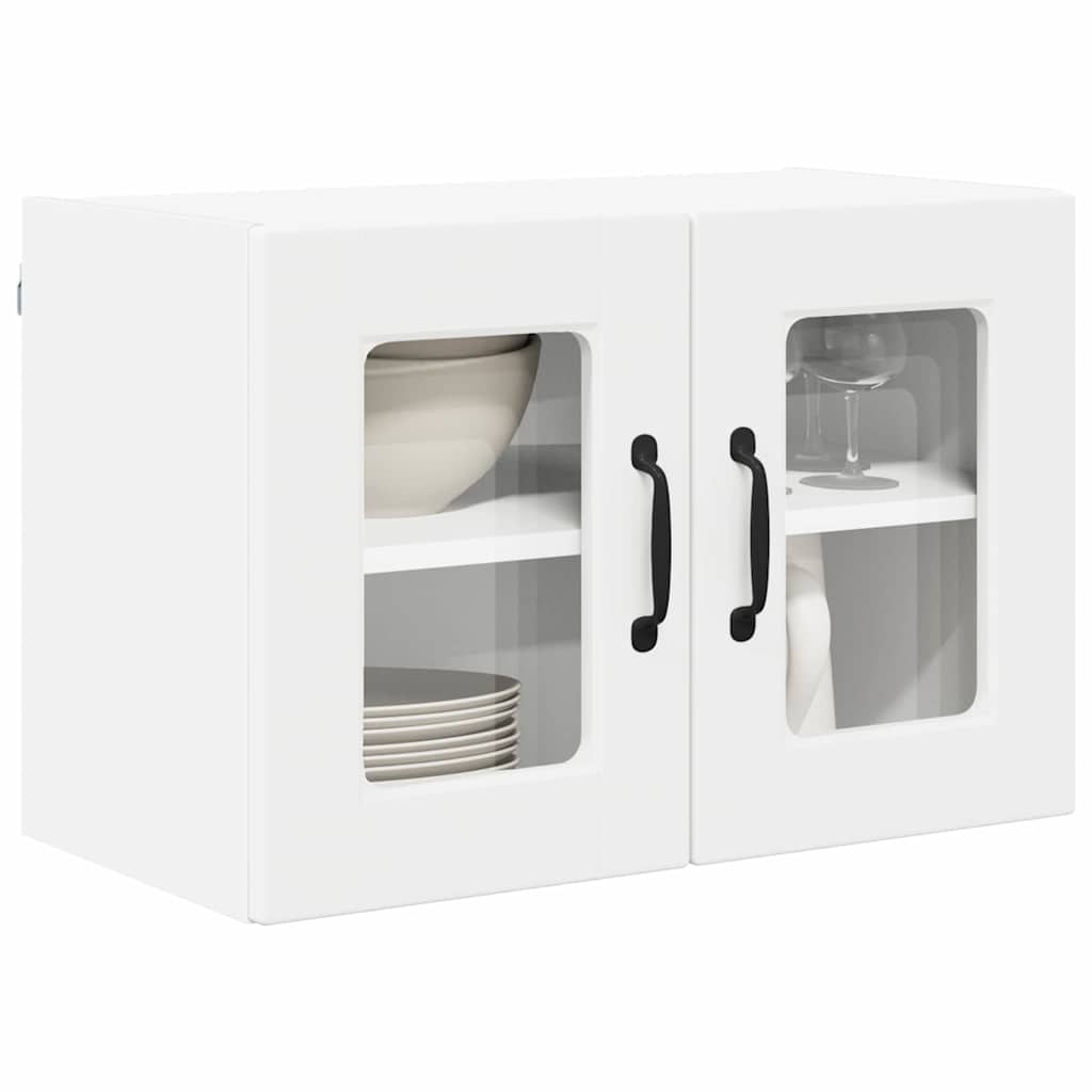 Wall Glass Cabinet PORTO 2 pcs White 60 x 31 x 40 cm