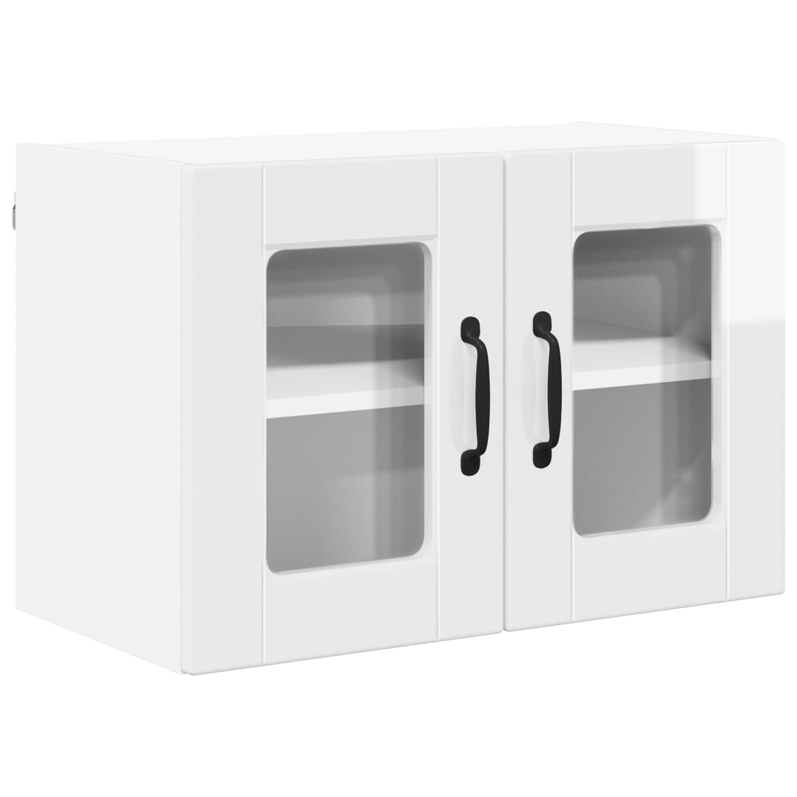 Wall Glass Cabinet PORTO High Gloss White 60 x 31 x 40 cm