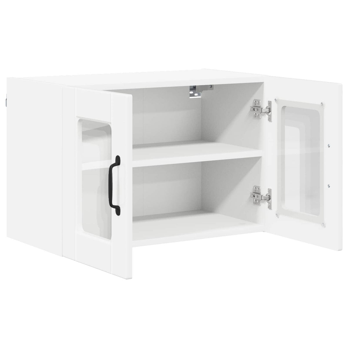 Wall Glass Cabinet PORTO High Gloss White 60 x 31 x 40 cm