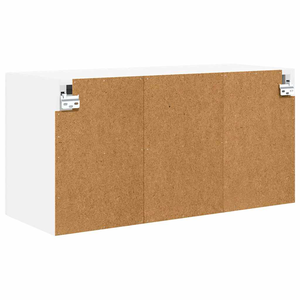 Wall Glass Cabinet PORTO High Gloss White 60 x 31 x 40 cm