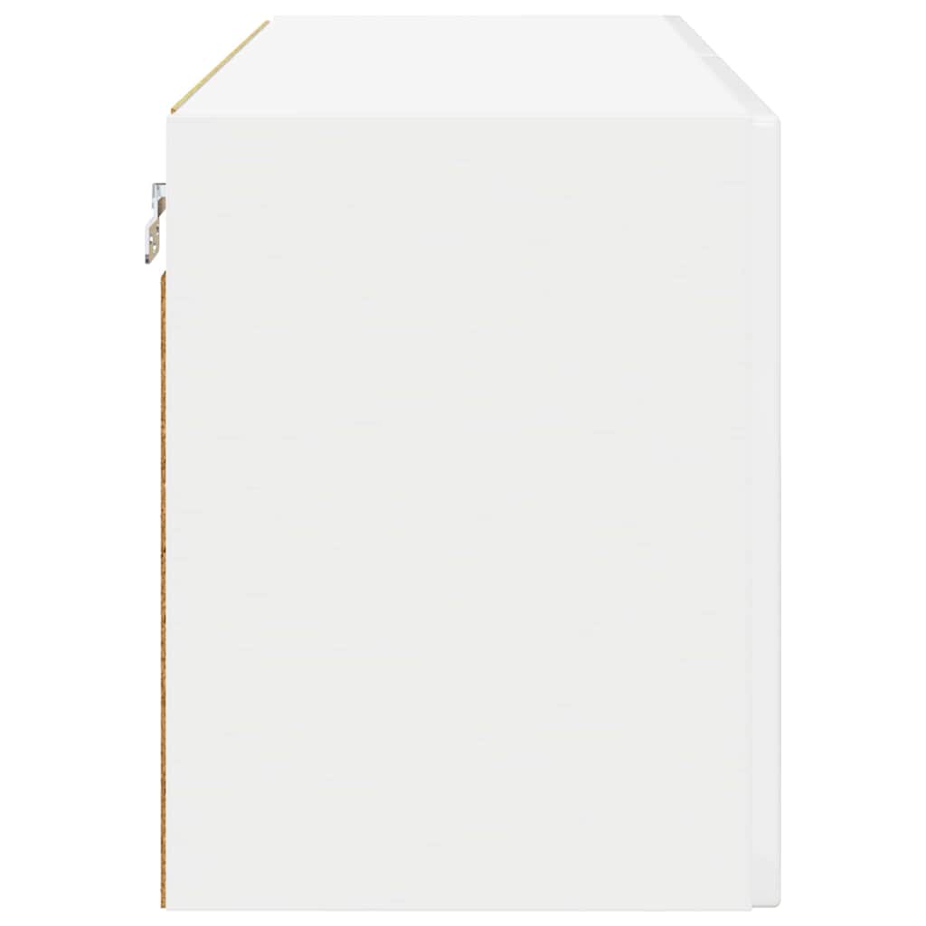 Wall Glass Cabinet PORTO High Gloss White 60 x 31 x 40 cm