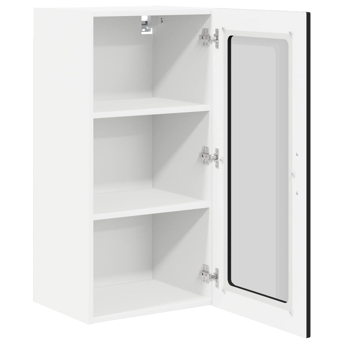 Wall Glass Cabinet PORTO Black 40 x 31 x 80 cm Engineered Wood
