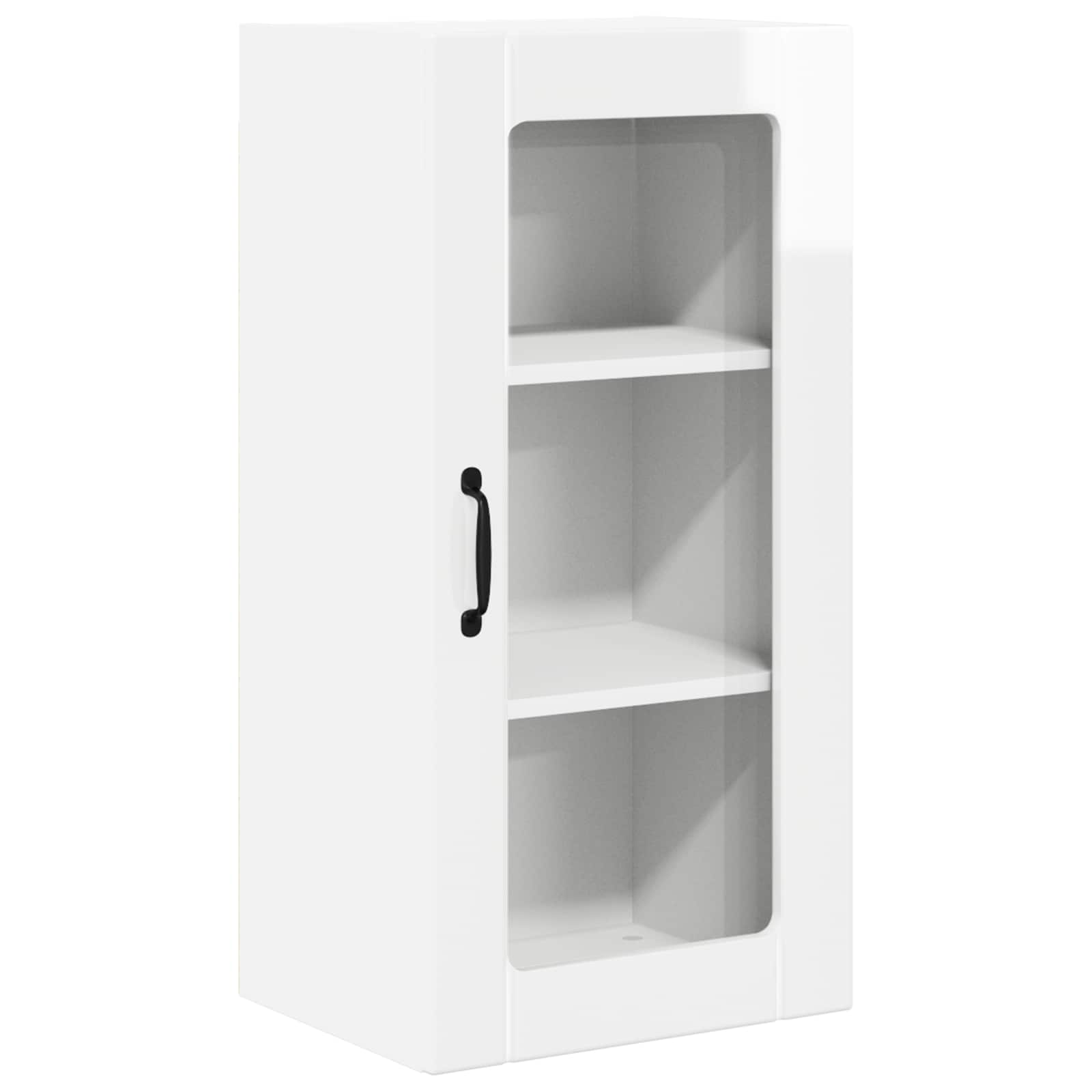 Wall Glass Cabinet PORTO High Gloss White 40 x 31 x 80 cm