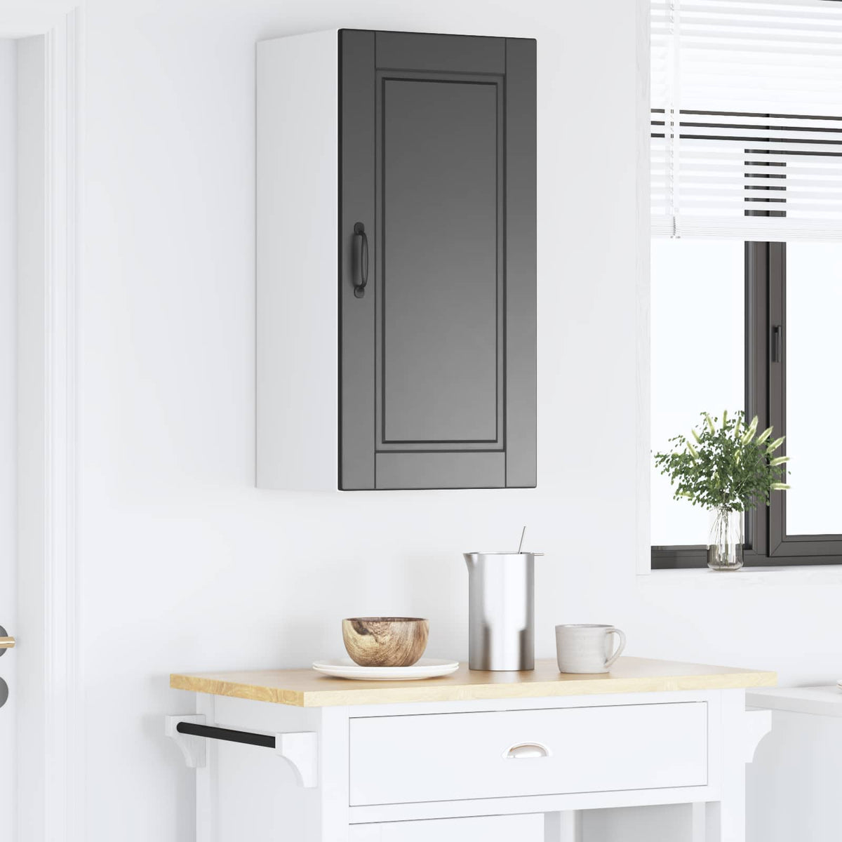 Wall Cabinet PORTO Black 40 x 31 x 80 cm Engineered Wood