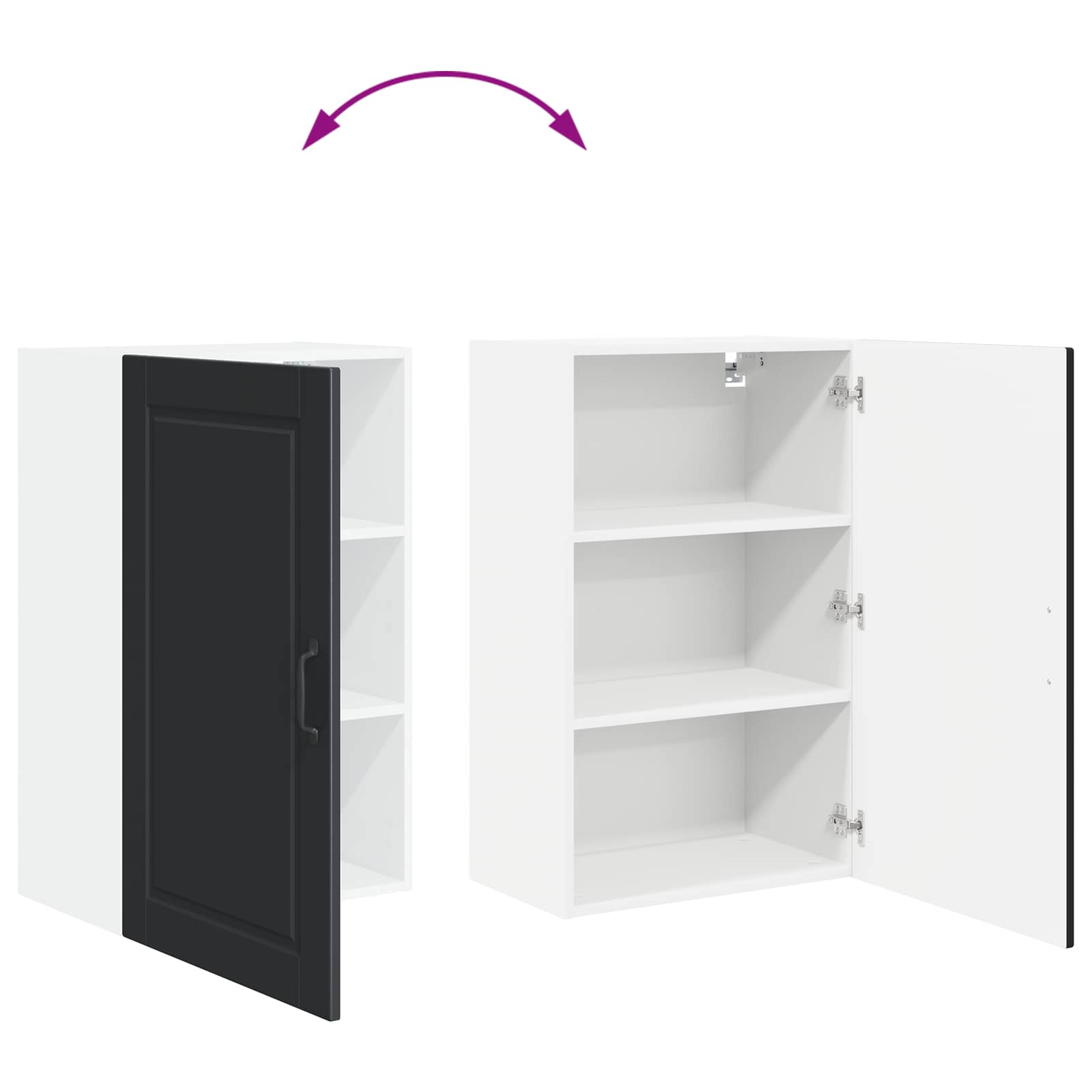 Kitchen Cabinet with Door Black 50 x 31 x 80 cm Engineered Wood