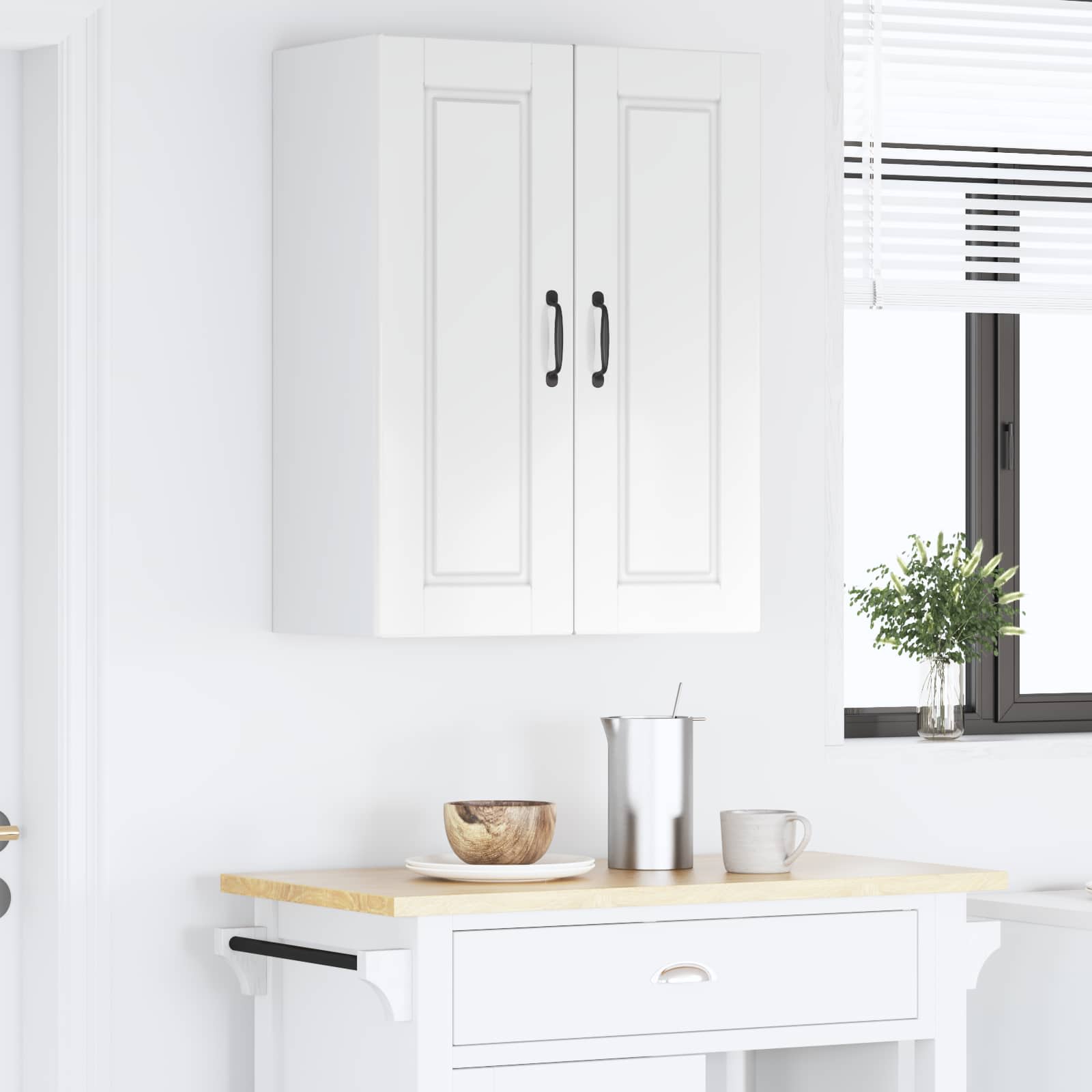 Kitchen Cabinet with Shelf High Gloss White 60 x 31 x 80 cm
