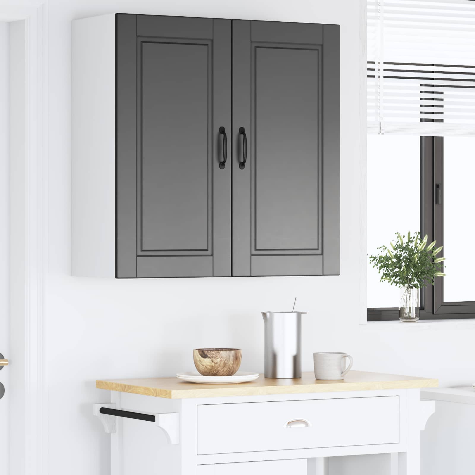 Kitchen Cabinet with Door Black 80 x 31 x 80 cm Engineered Wood