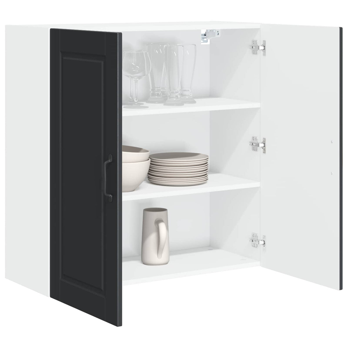 Kitchen Cabinet with Door Black 80 x 31 x 80 cm Engineered Wood