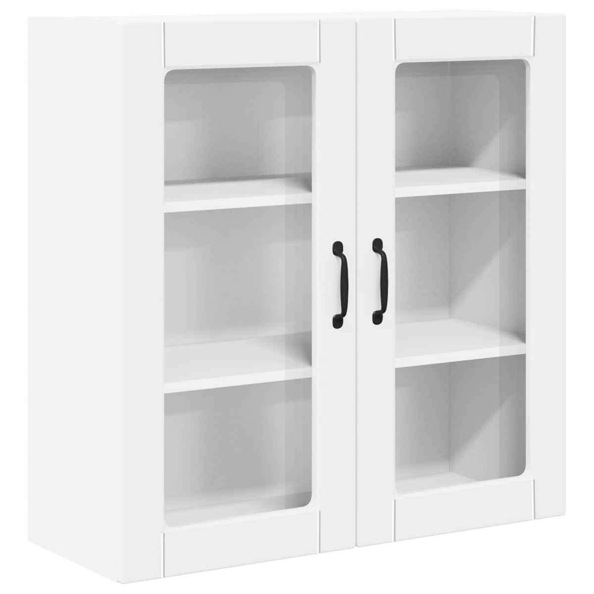 Wall Glass Cabinet PORTO White 80 x 31 x 80 cm Engineered Wood