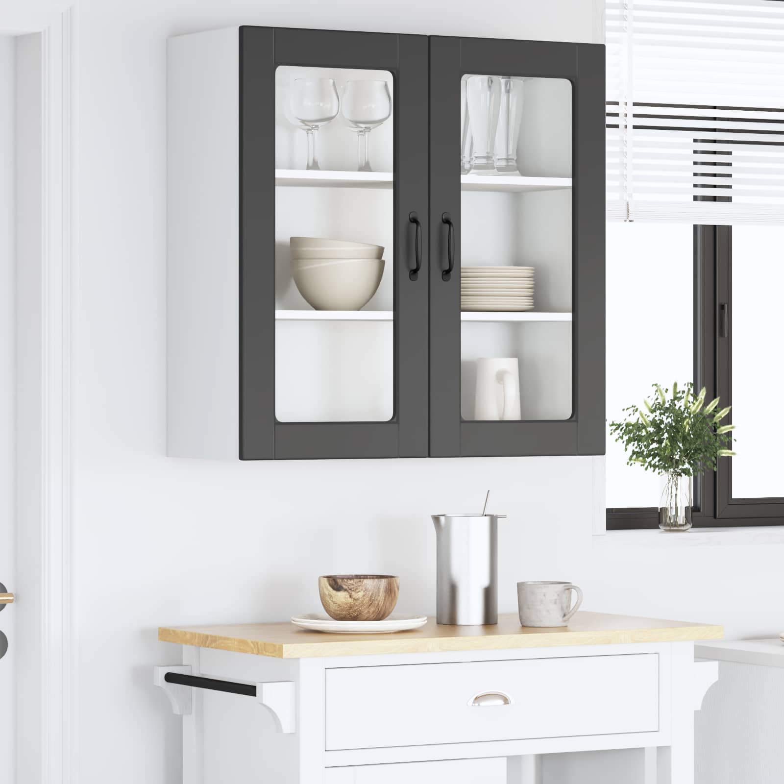 Kitchen Cabinet with Door Black 80 x 31 x 80 cm Engineered Wood