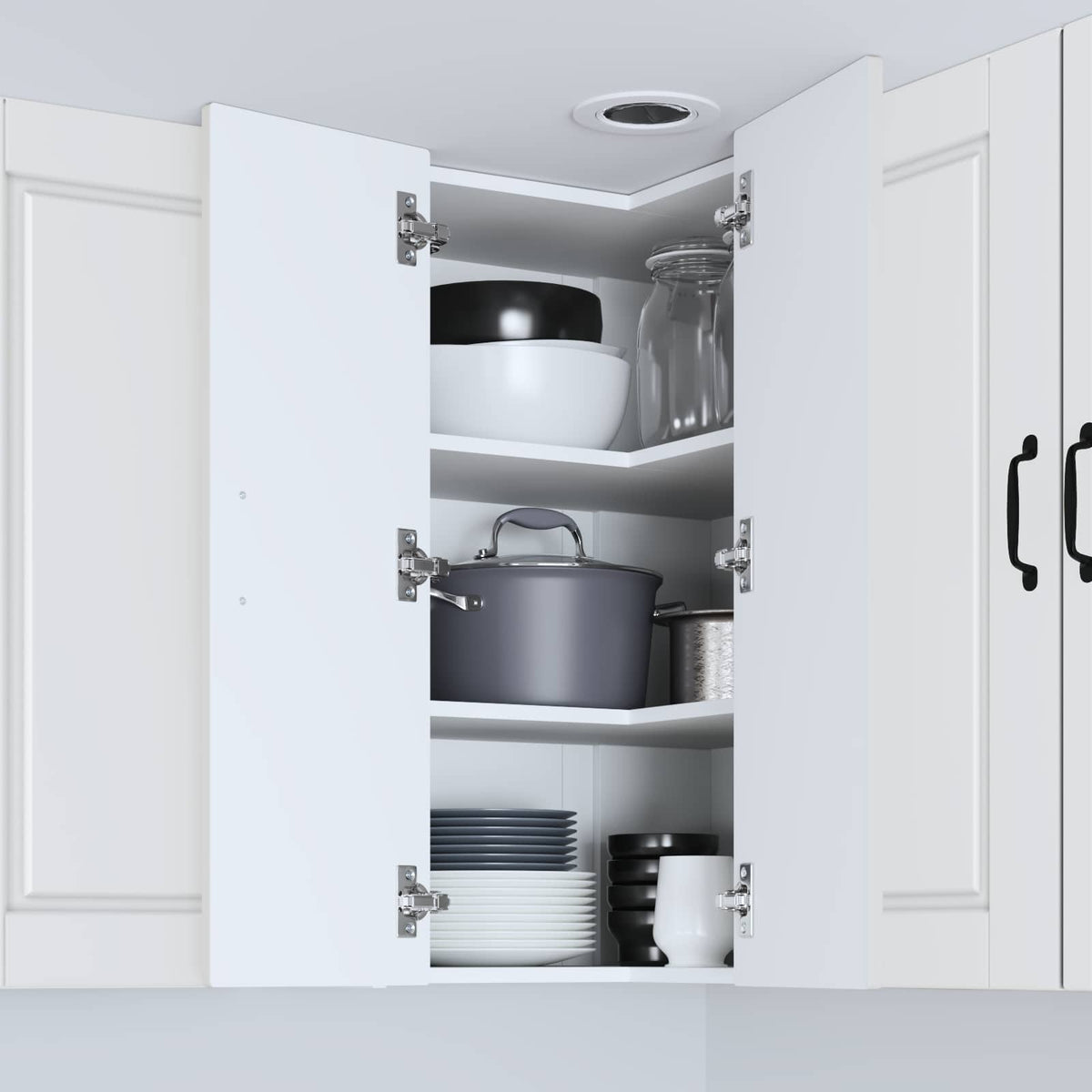 Wall Corner Cabinet PORTO White 57 x 57 x 80 cm Engineered Wood