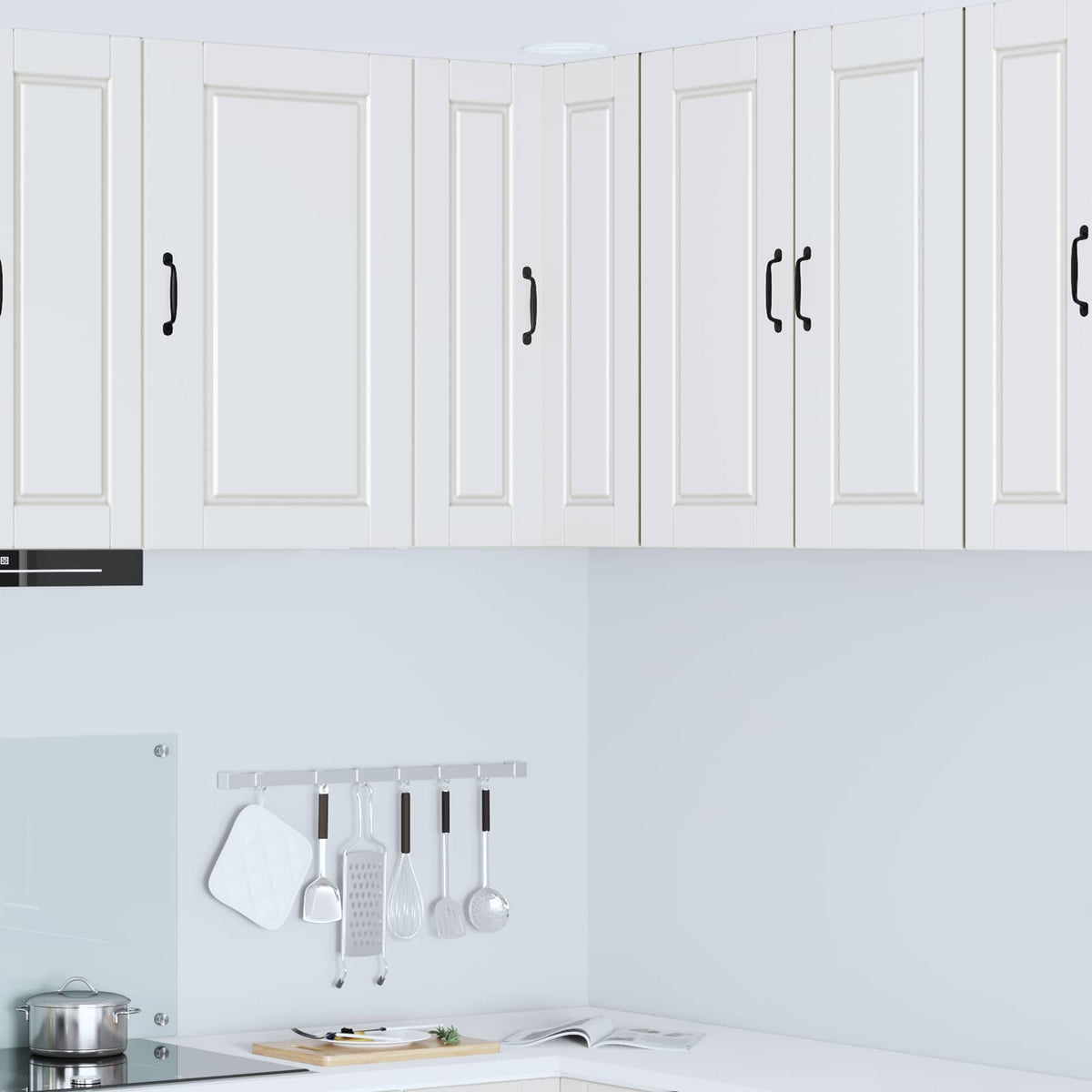 Wall Corner Cabinet PORTO White 57 x 57 x 80 cm Engineered Wood