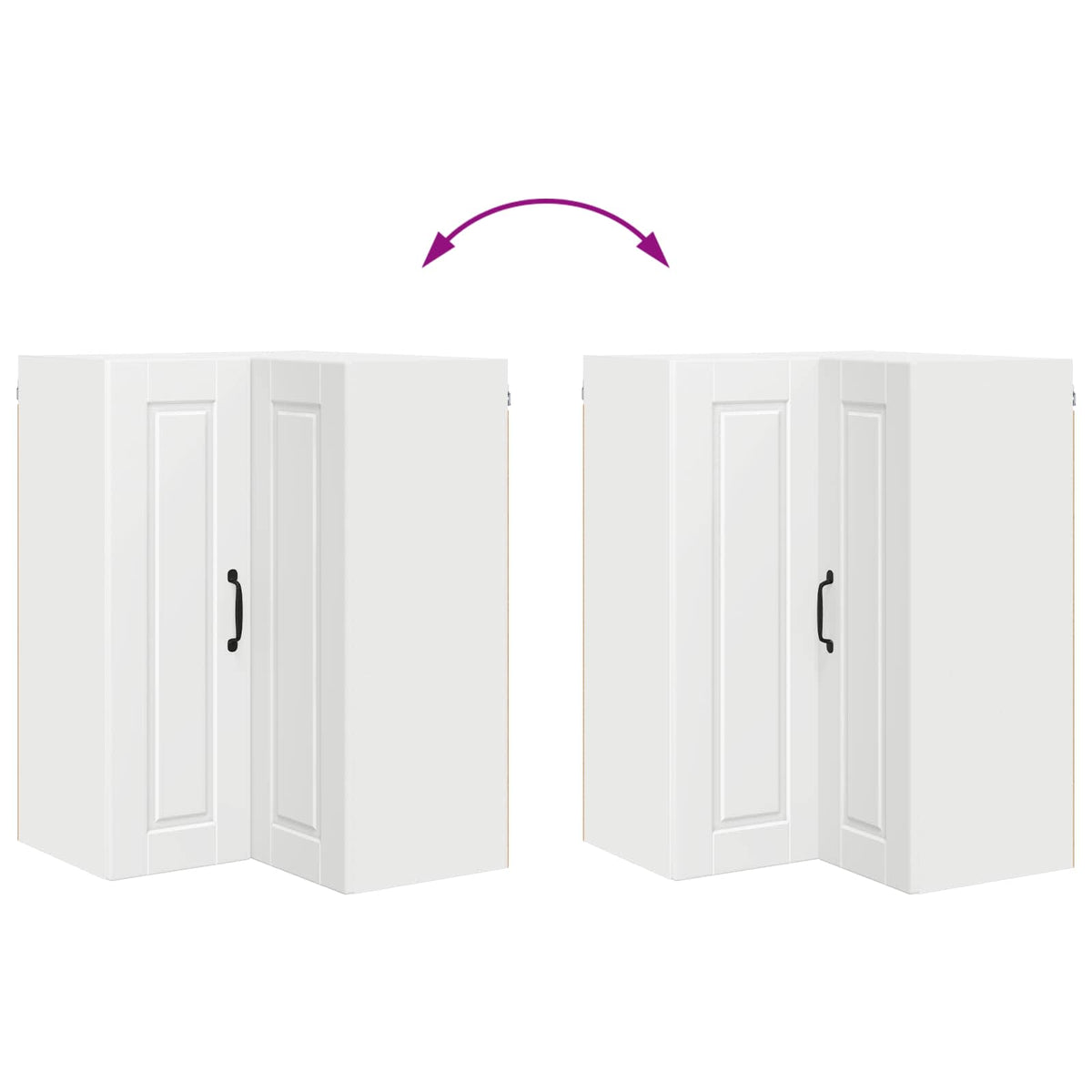 Wall Corner Cabinet PORTO White 57 x 57 x 80 cm Engineered Wood
