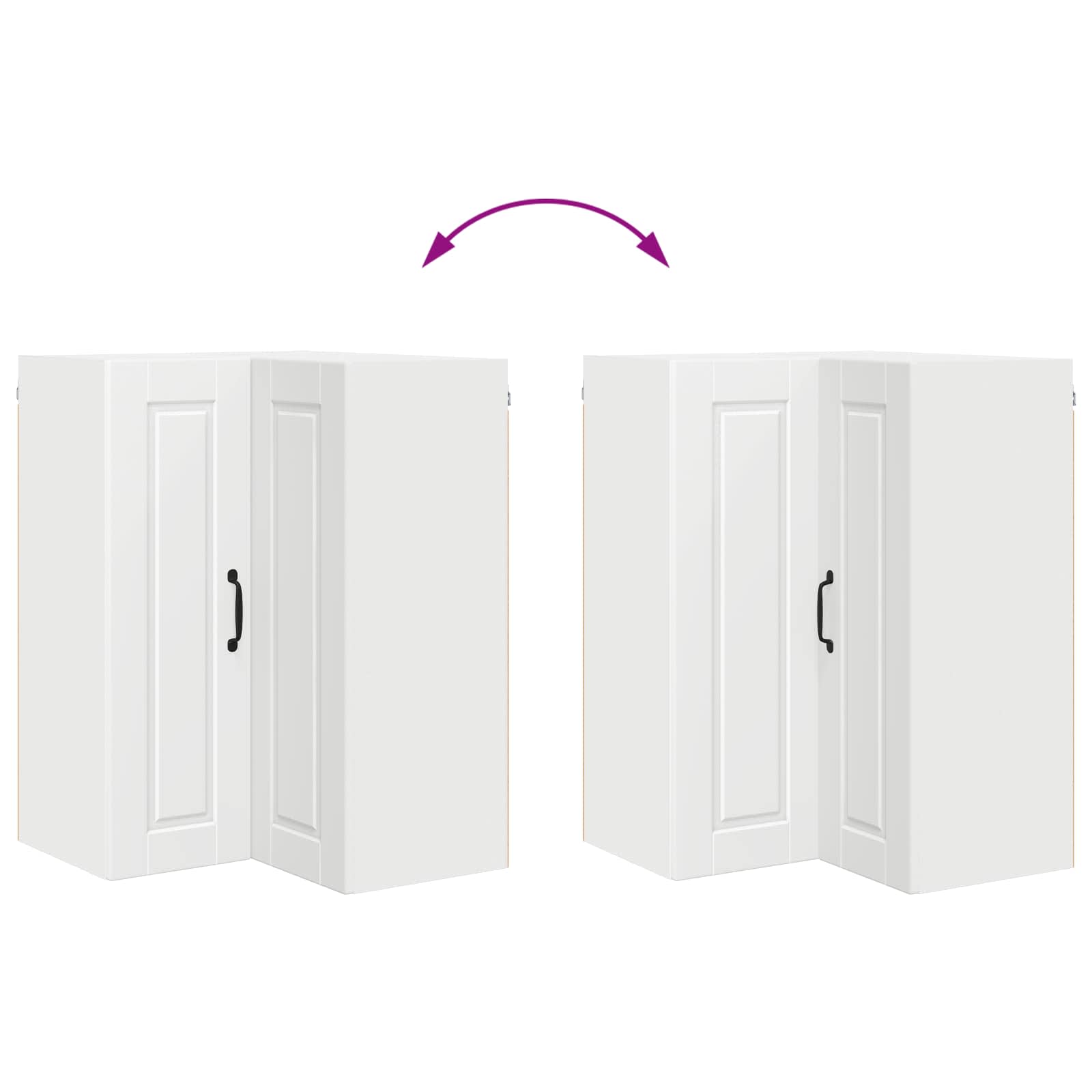 Wall Corner Cabinet PORTO White 57 x 57 x 80 cm Engineered Wood
