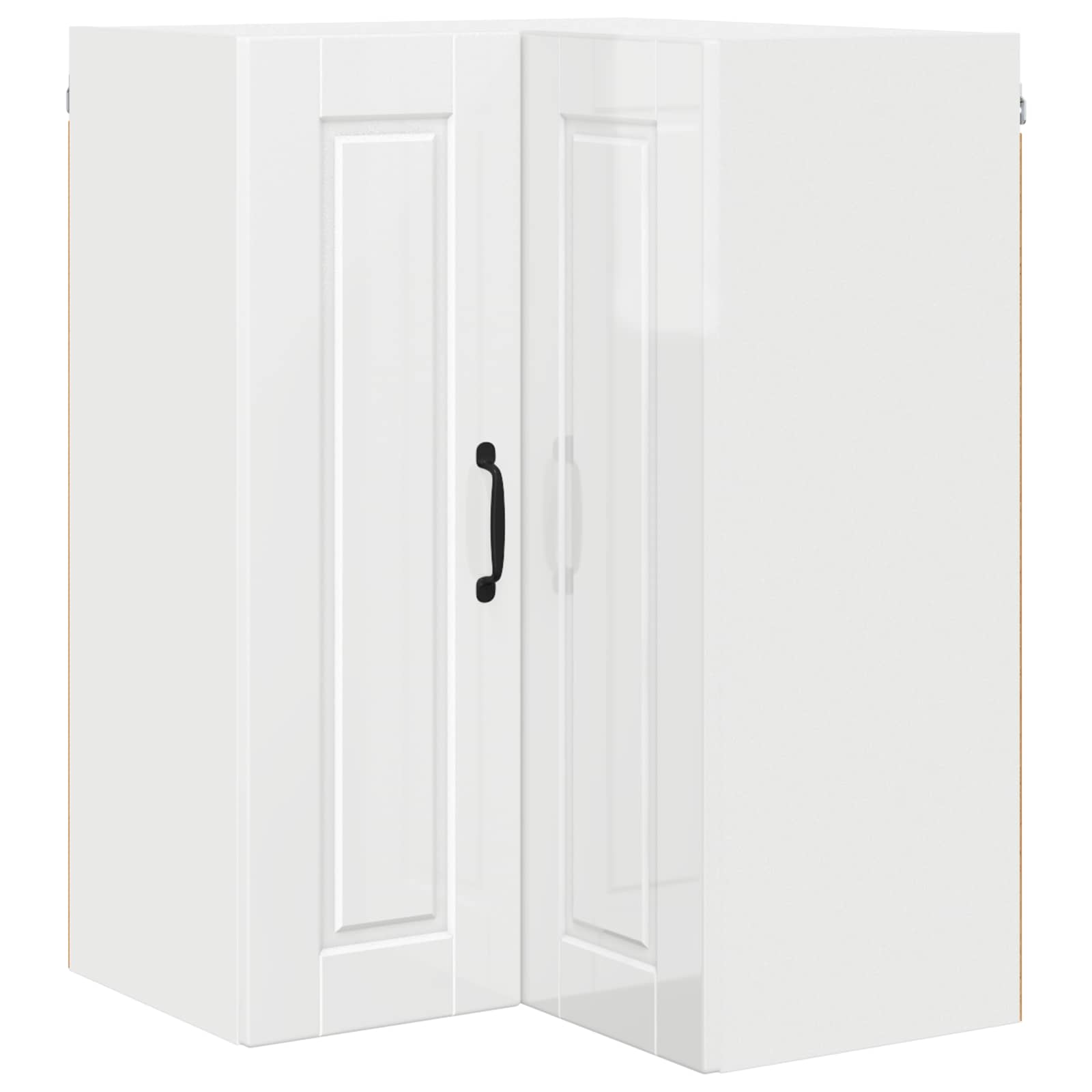 Wall Corner Cabinet PORTO High Gloss White 57 x 57 x 80 cm
