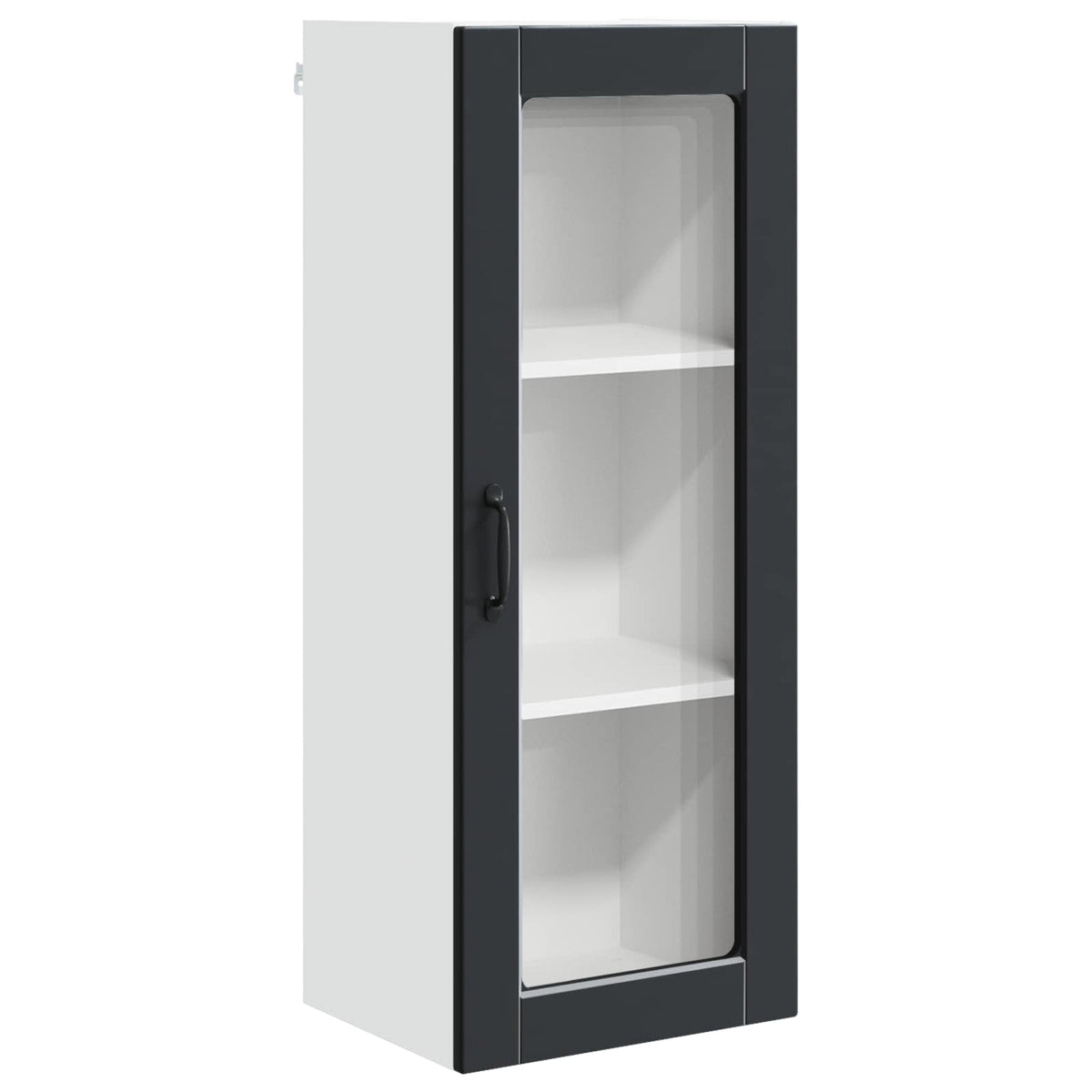 Wall Glass Cabinet PORTO Black 40 x 31 x 100 cm Engineered Wood