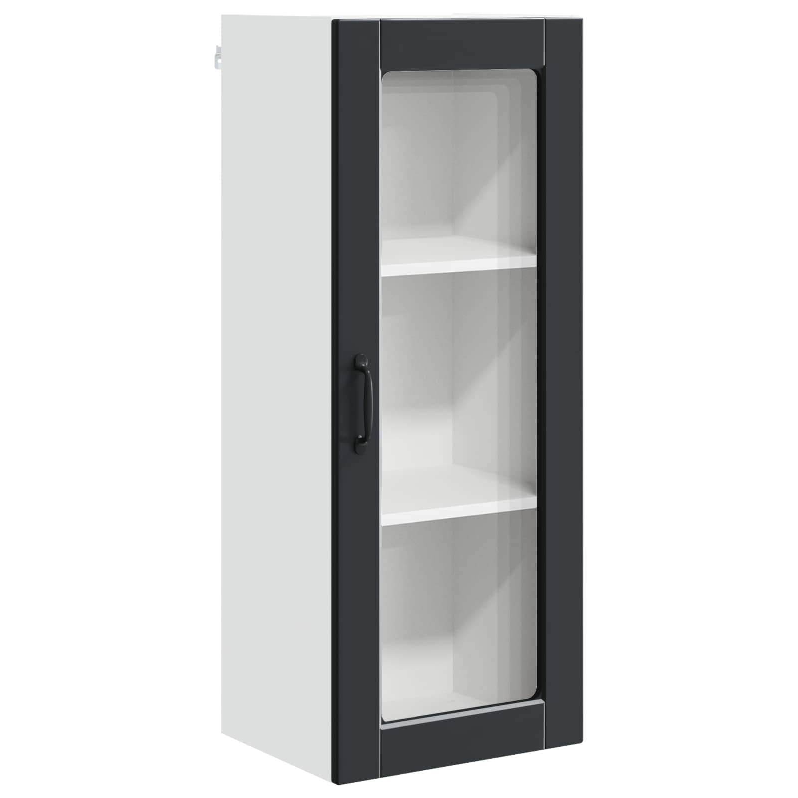 Wall Glass Cabinet PORTO Black 40 x 31 x 100 cm Engineered Wood