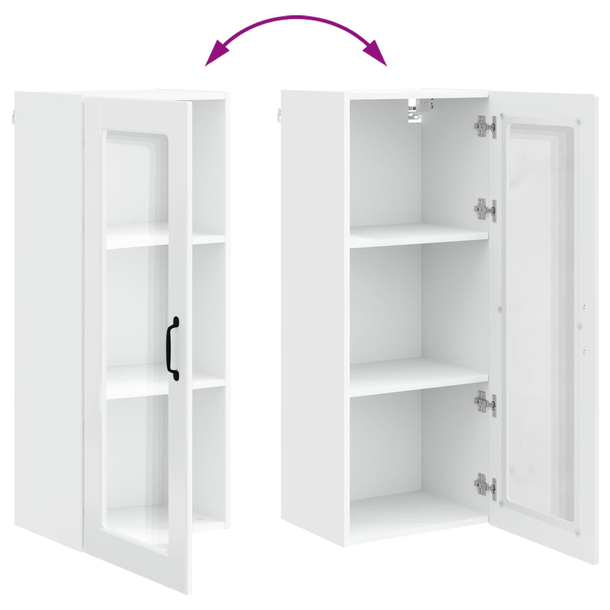 Kitchen Cabinet with Shelf High Gloss White 40 x 31 x 100 cm