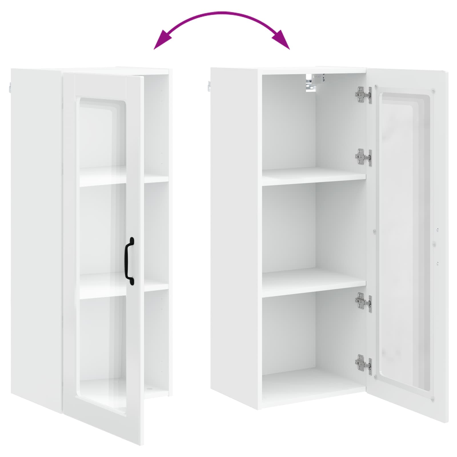 Kitchen Cabinet with Shelf High Gloss White 40 x 31 x 100 cm