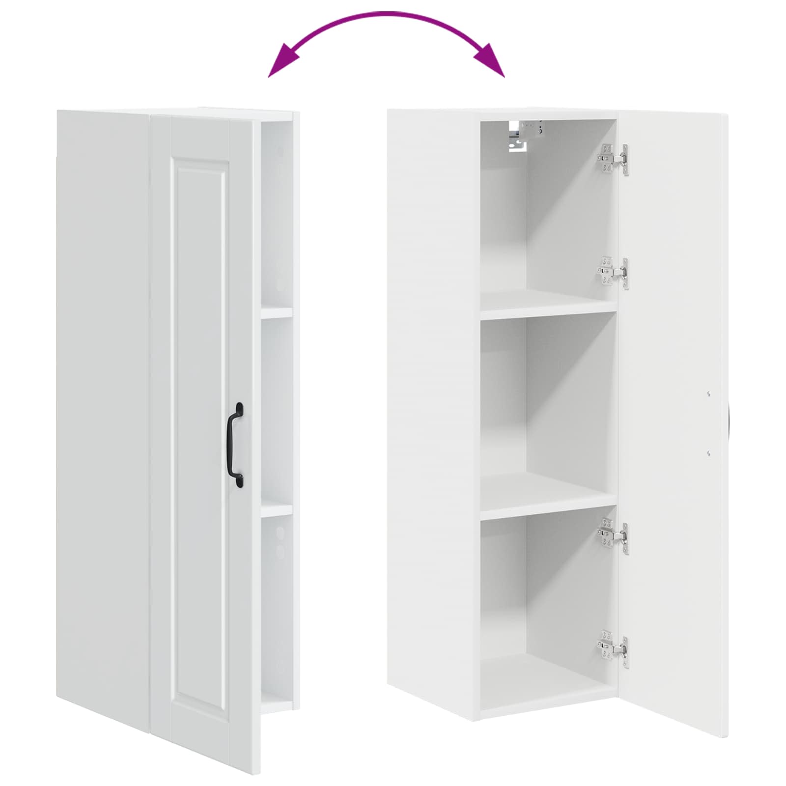 Wall Cabinet PORTO High Gloss White 30 x 31 x 100 cm