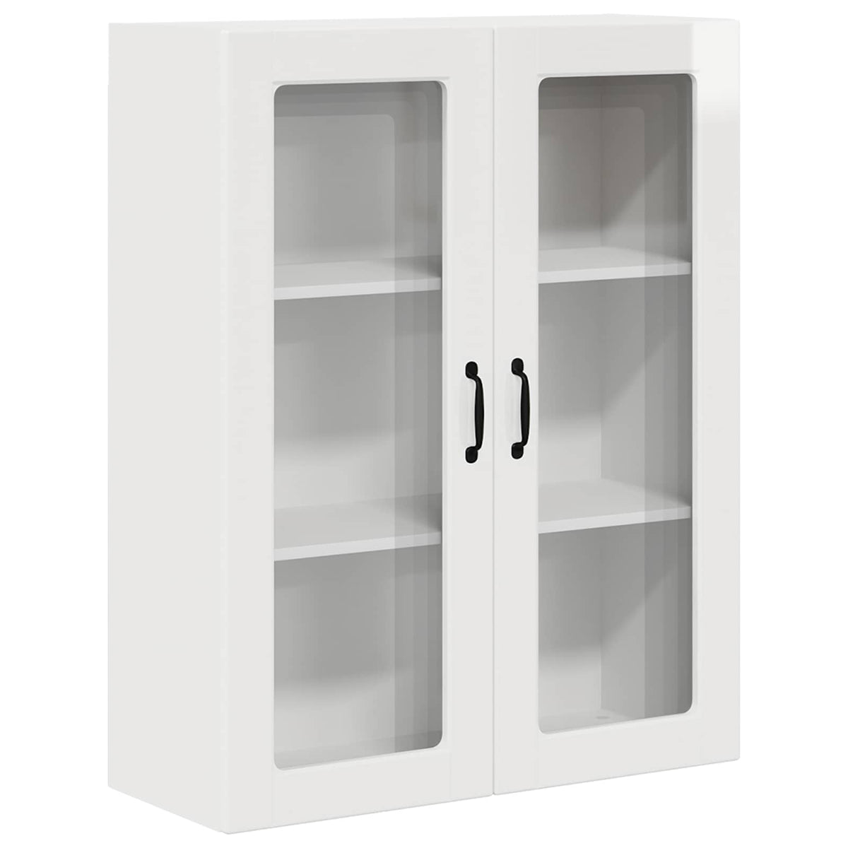 Wall Glass Cabinet PORTO High Gloss White 80 x 31 x 100 cm