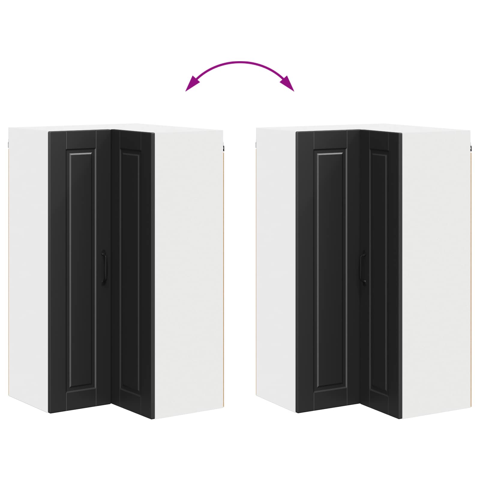 Wall Corner Cabinet PORTO Black 57 x 57 x 100 cm