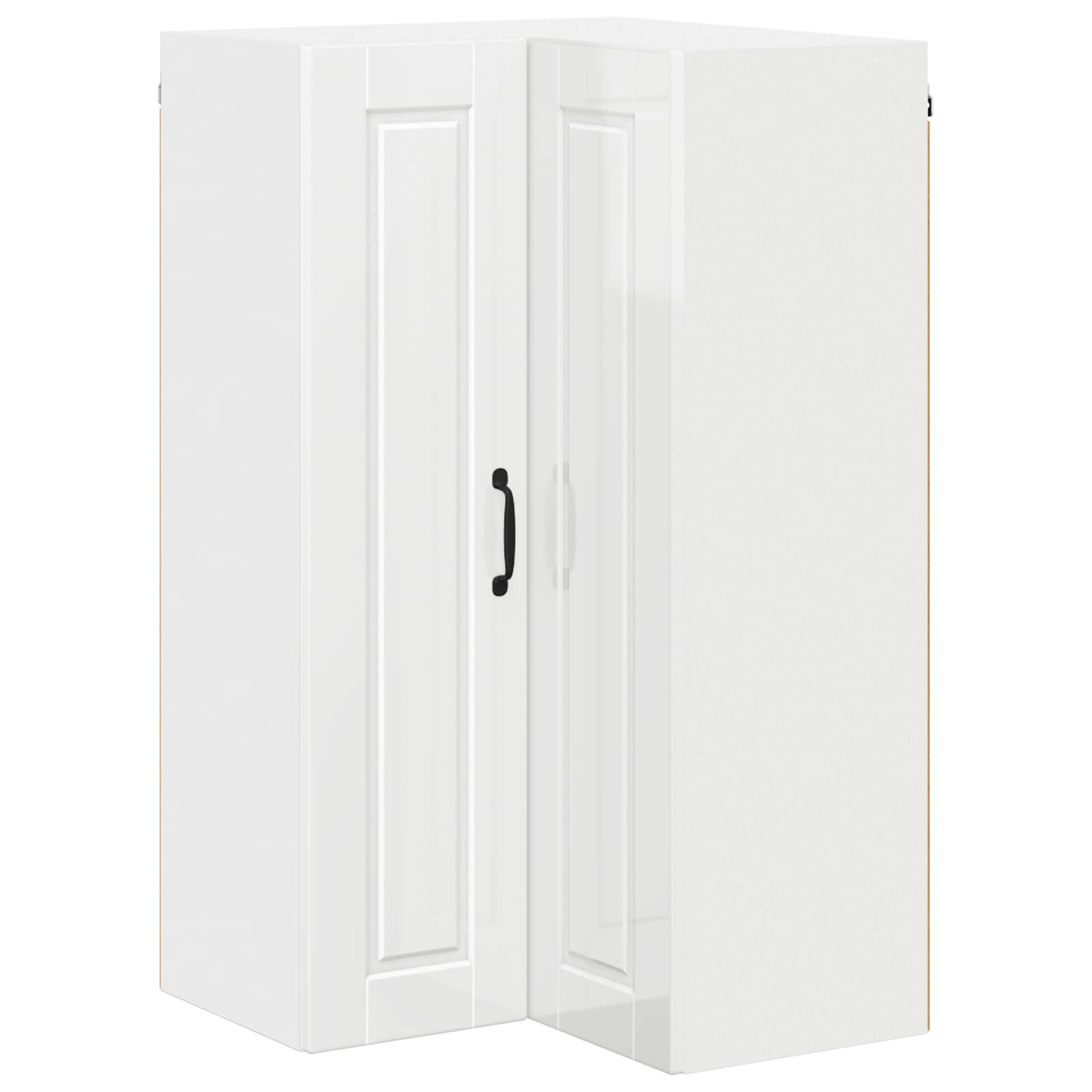 Wall Corner Cabinet PORTO High Gloss White 57 x 57 x 100 cm