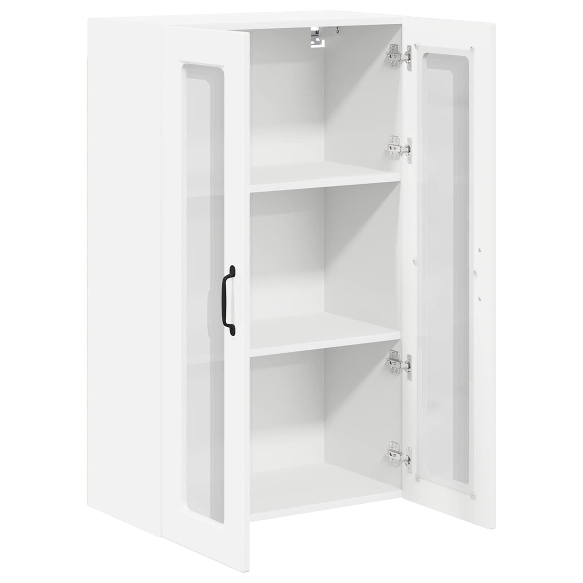 Wall Glass Cabinet PORTO High Gloss White 60 x 31 x 100 cm