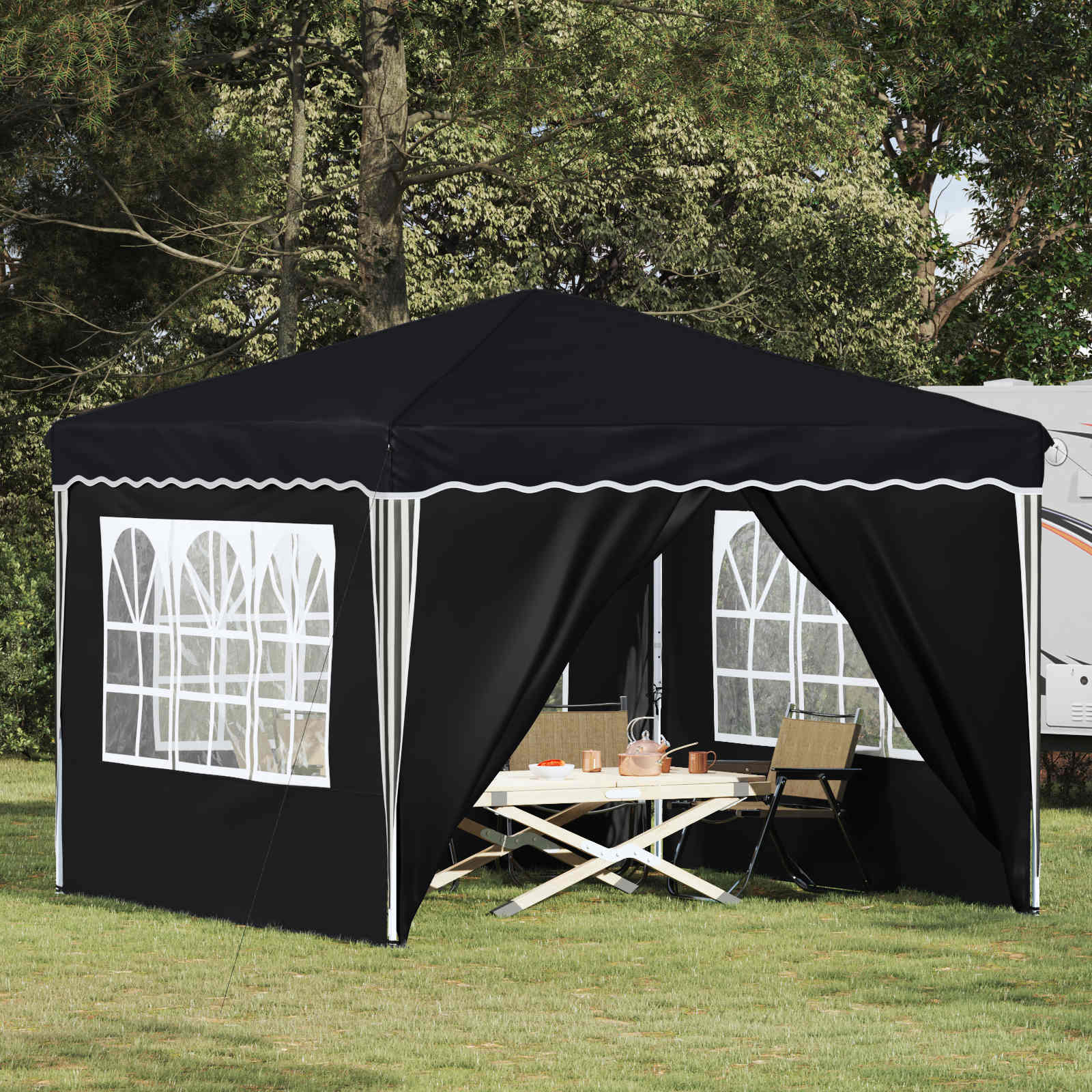 Pop-up Party Tent 288 x 288 x 245 cm Anthracite Oxford Fabric