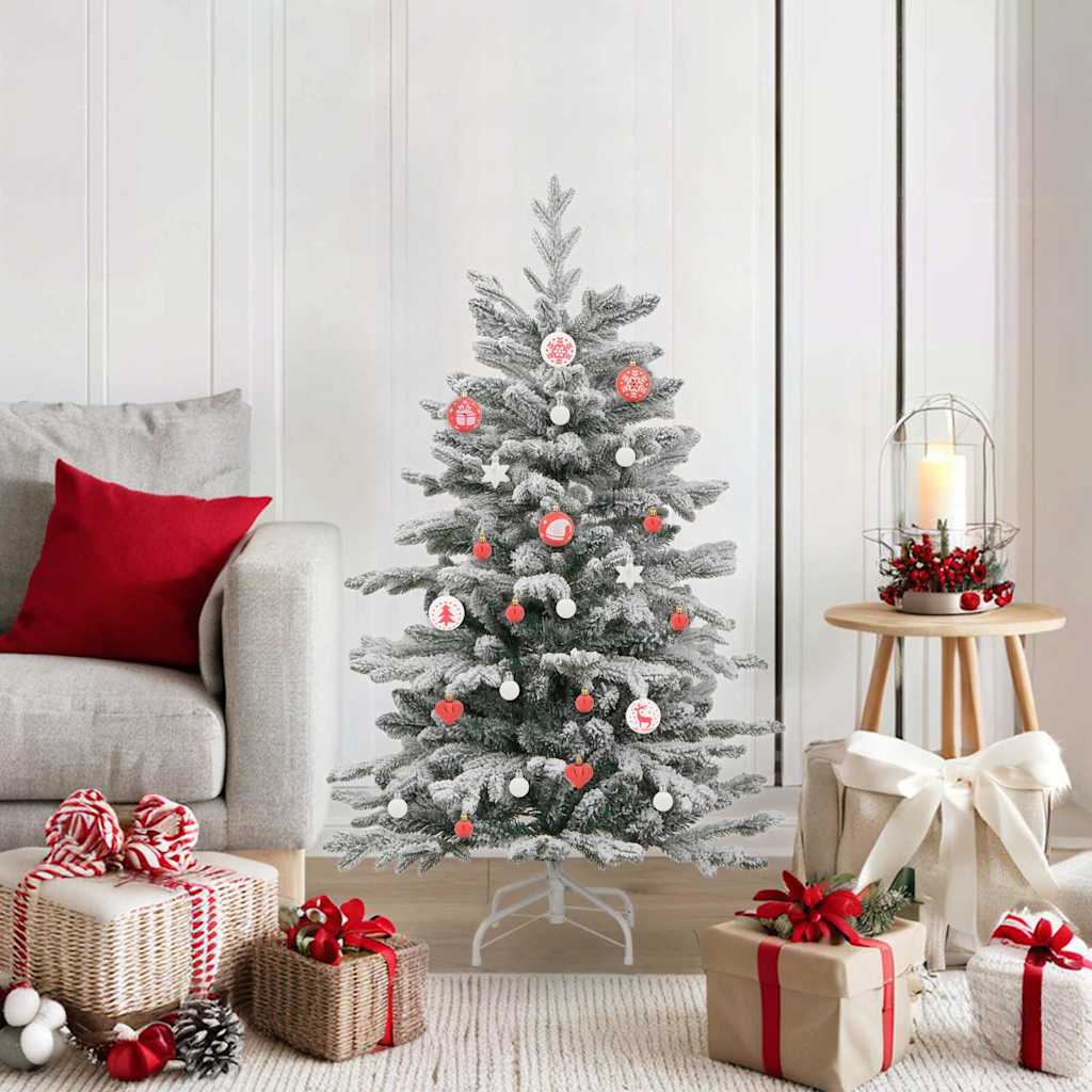 Christmas Bauble Set 40 pcs Red and White Plastic