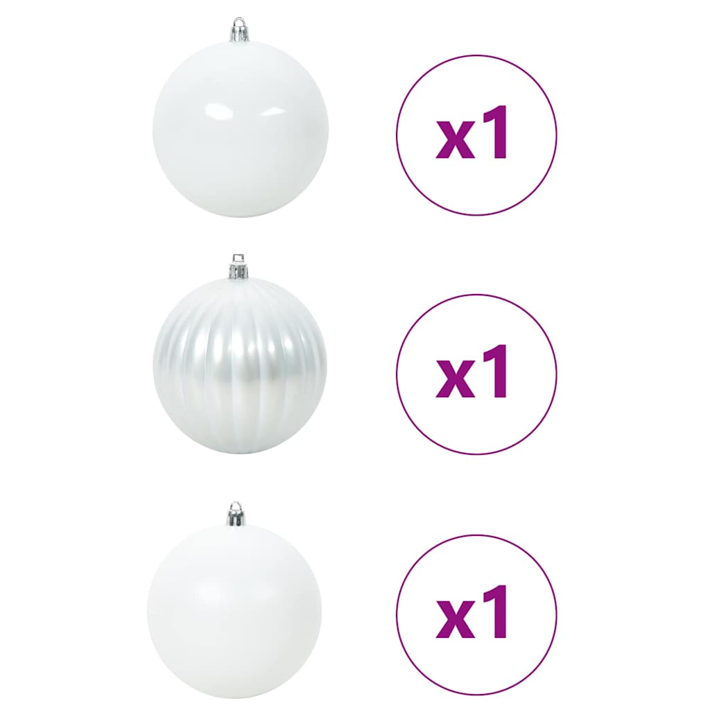 Christmas Bauble Set XXL 3 pcs White Plastic