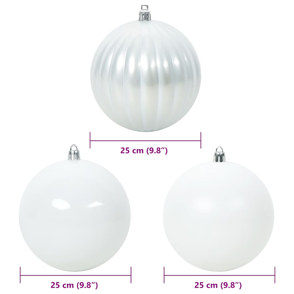 Christmas Bauble Set XXL 3 pcs White Plastic