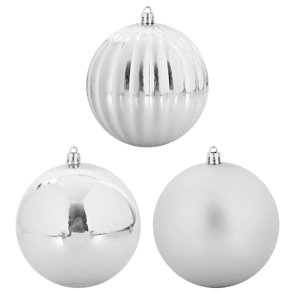 Christmas Bauble Set XXL 3 pcs Silver Plastic