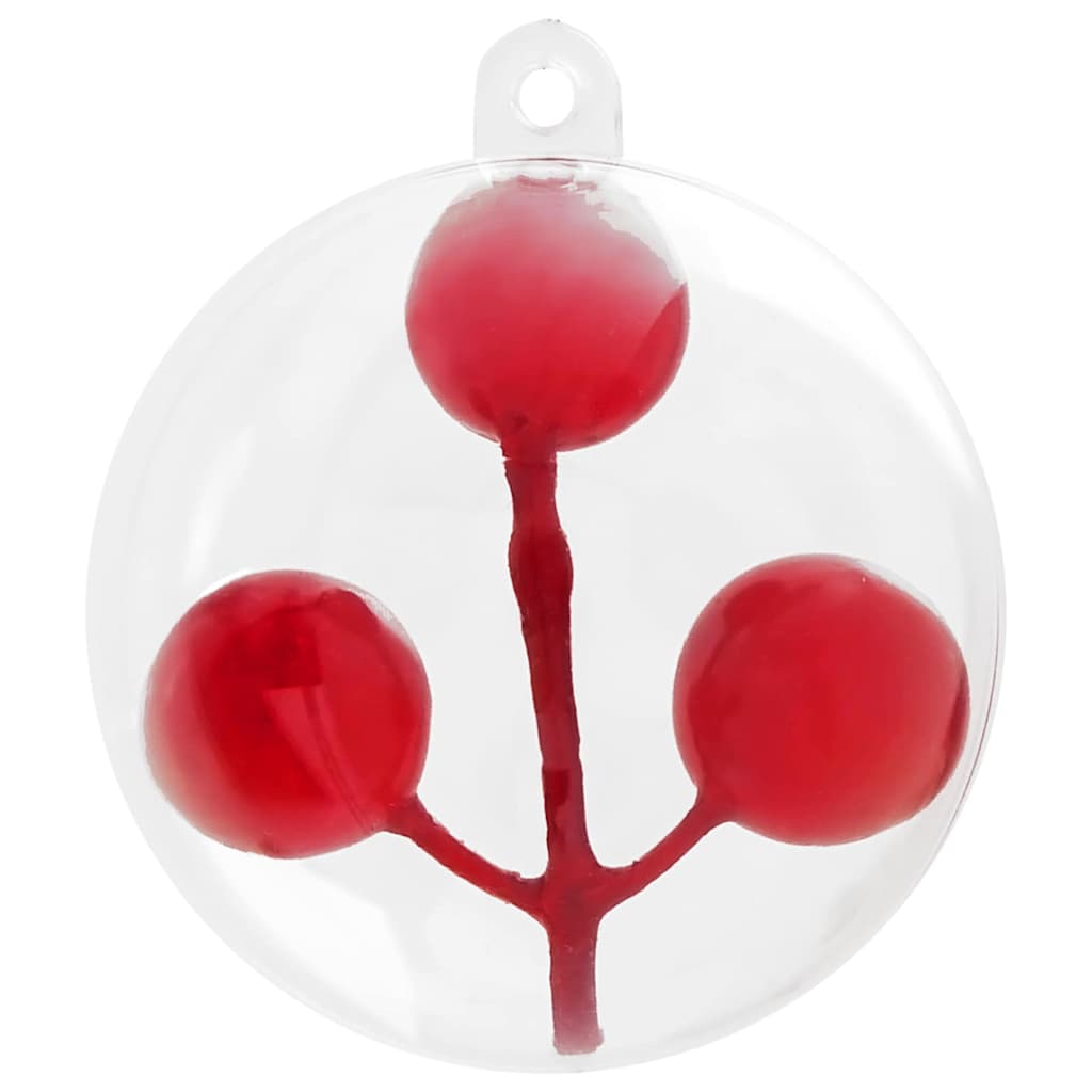 Christmas Bauble Set 25 pcs Transparent Ø 8 cm