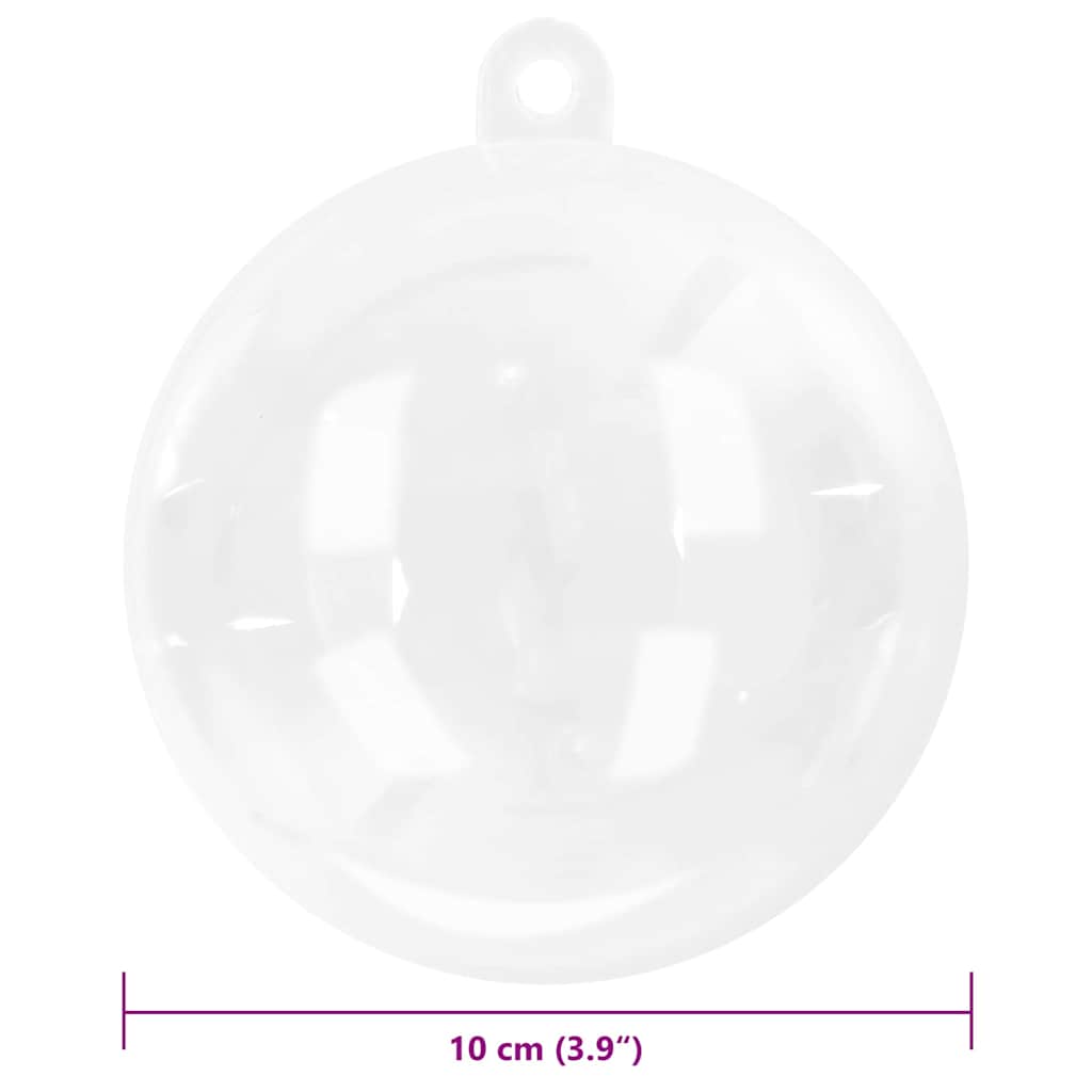 Christmas Bauble Set 25 pcs Transparent Ø 10 cm