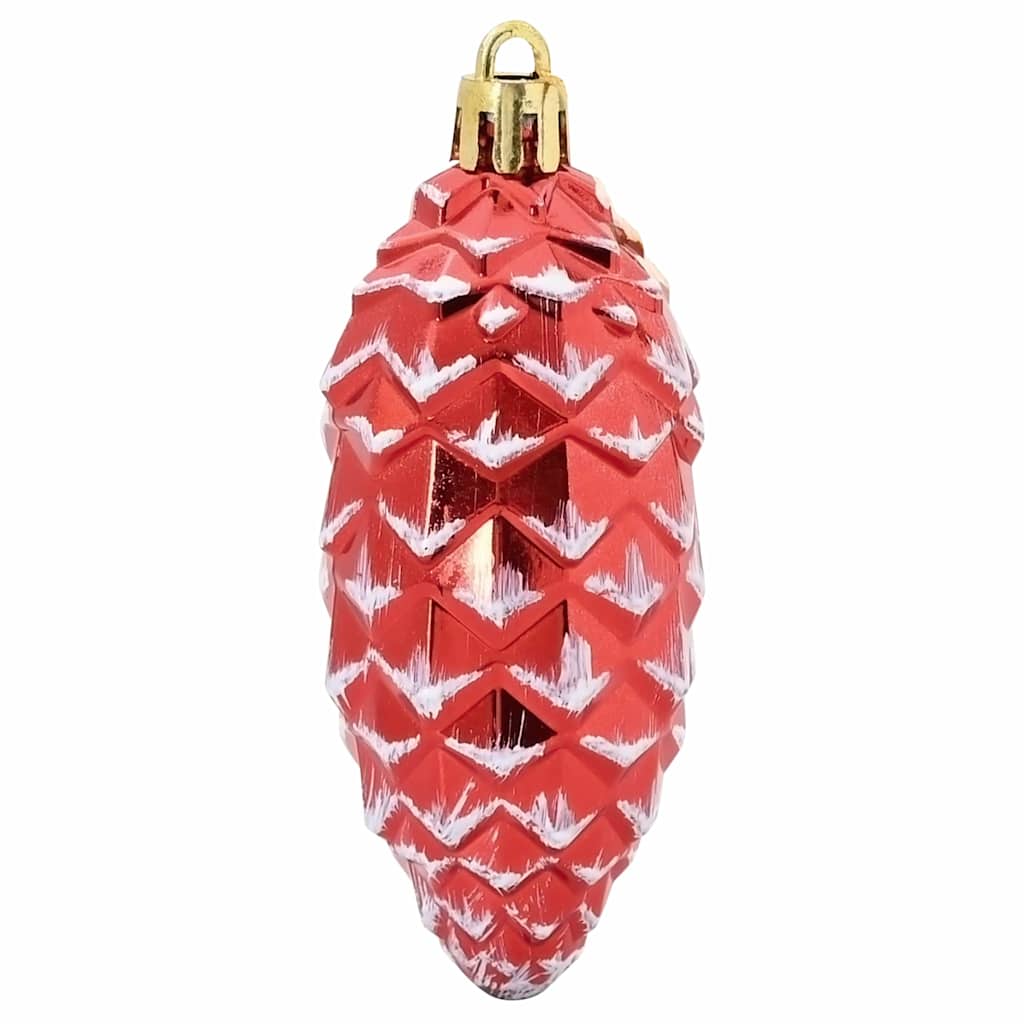Christmas Pine Cone Ball 40 pcs Red Plastic